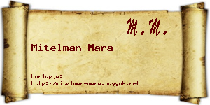 Mitelman Mara névjegykártya